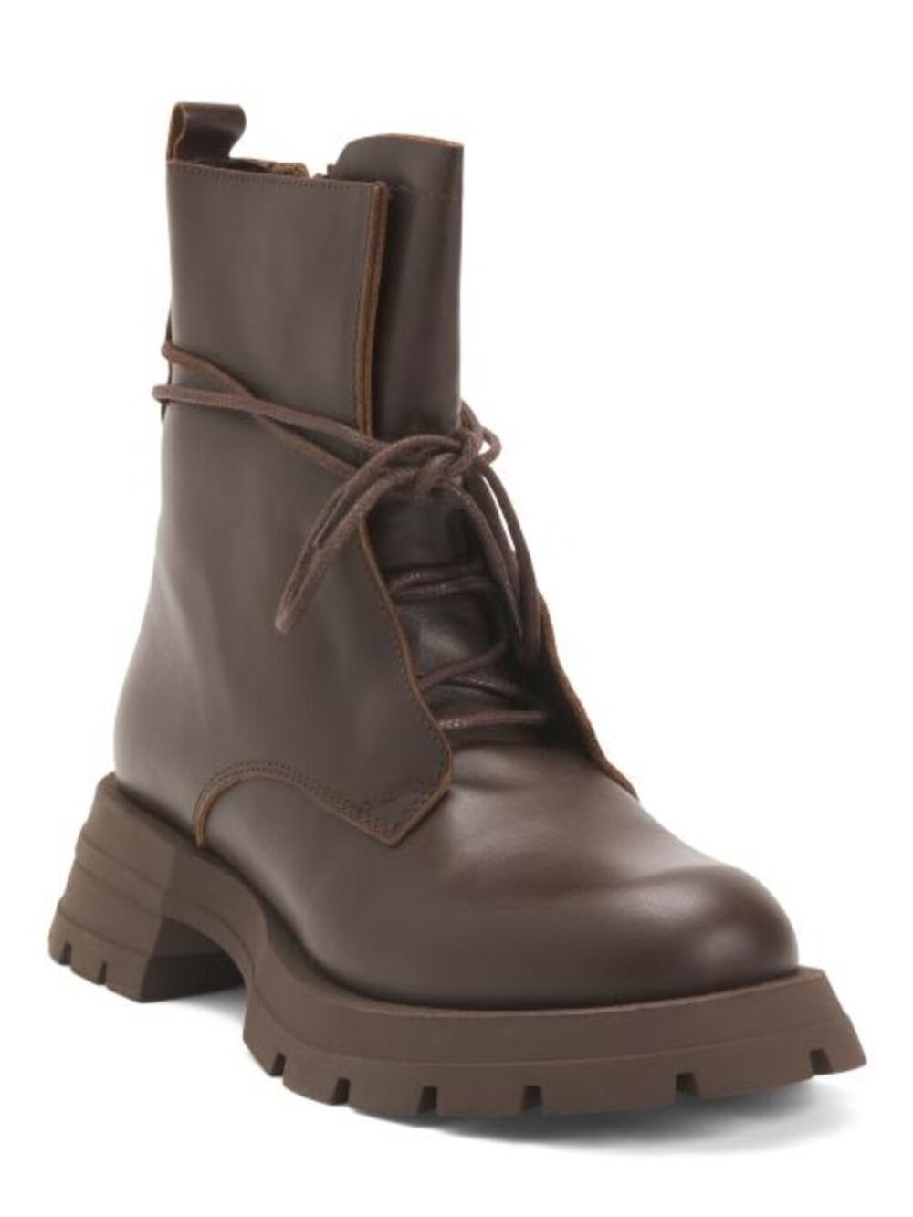 ALL BLACK Leather Tie Lugg 25 Boots